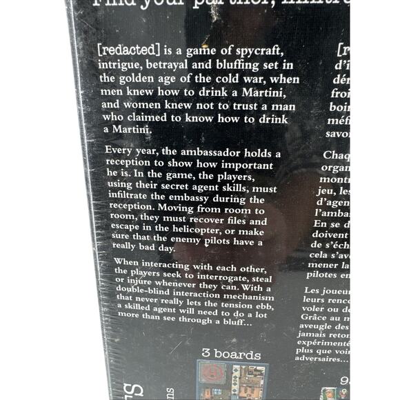 Board Game Redacted Spy Espionage 2014 LudiCreations Brand New Factory Sealed - Picture 4 of 12